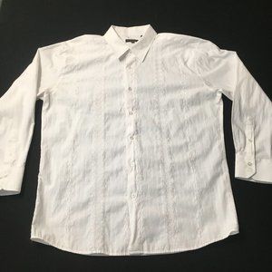 80's MEN'S WESTERN MONTICERUTTI EMBROIDERED hippie textured stitching white hip